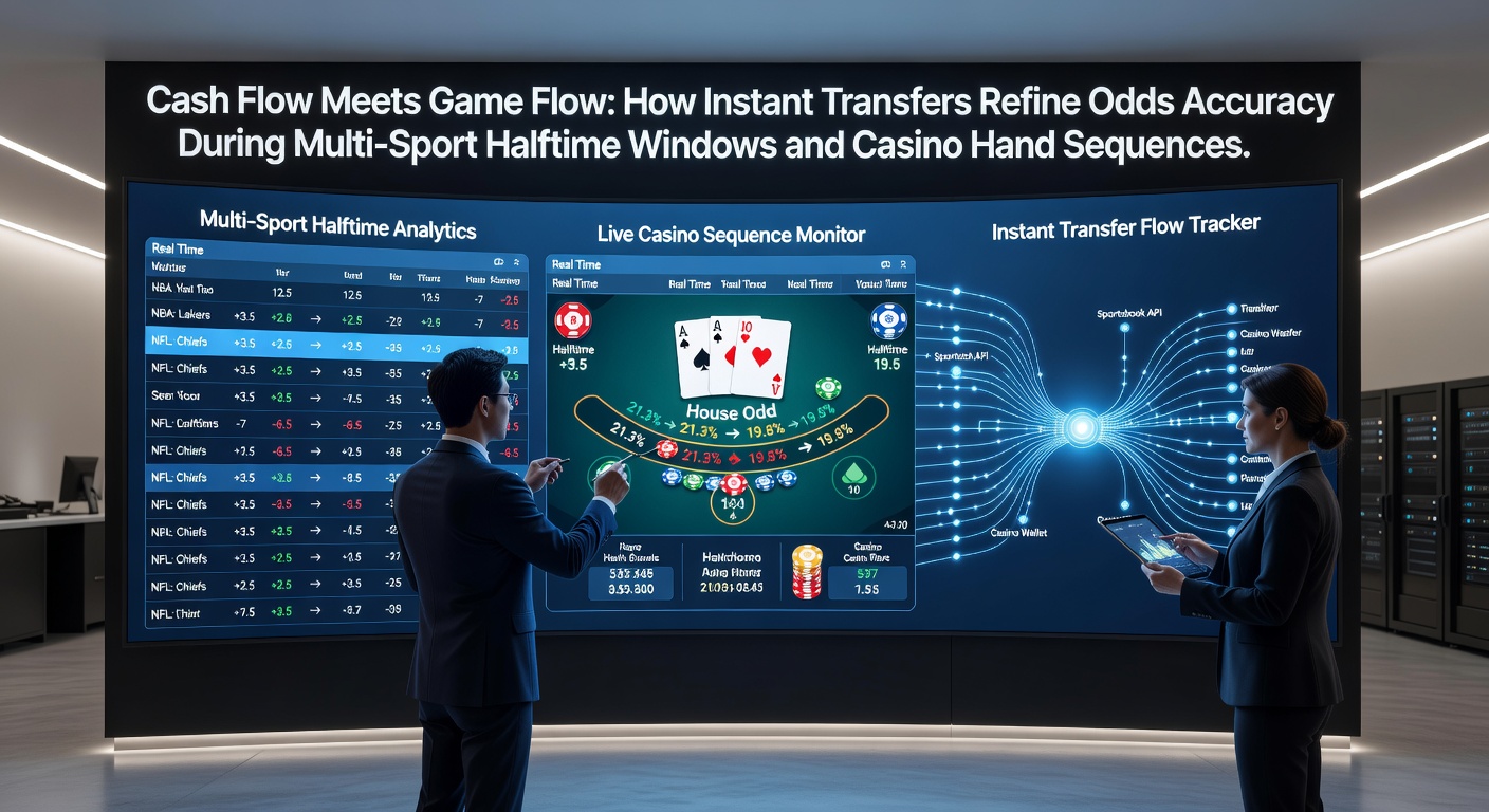 Darstellung von Echtzeit-Transaktionen zwischen Sportwetten und Casino-Plattformen während Halbzeiten