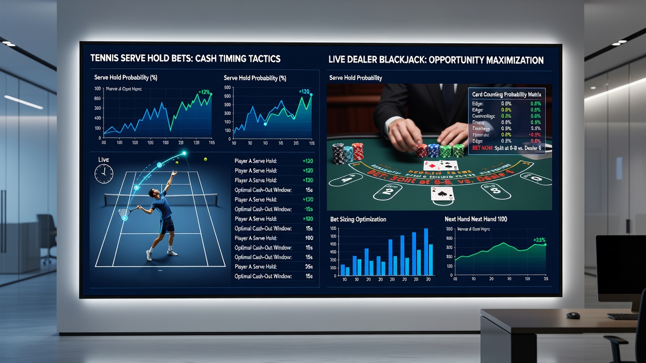 Darstellung von synchronisierten Transaktionen während Tennis-Matches und Blackjack-Sessions