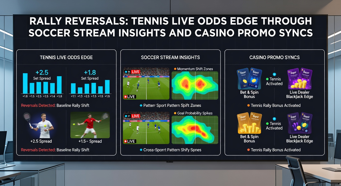 Fußball-Stream-Screenshot mit Tennis-Quoten-Overlay, der Momentum-Analyse illustriert