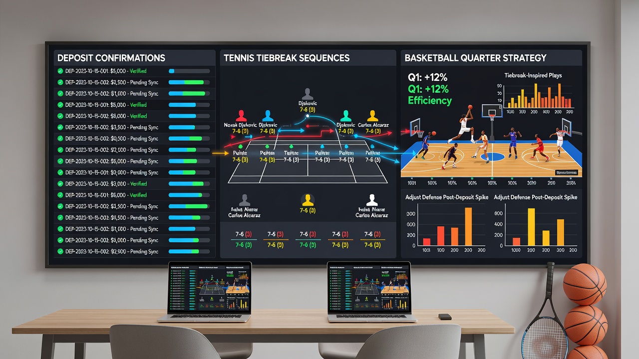 Detailansicht einer mobilen App mit synchronisierten Roulette-Spins und Basketball-Daten